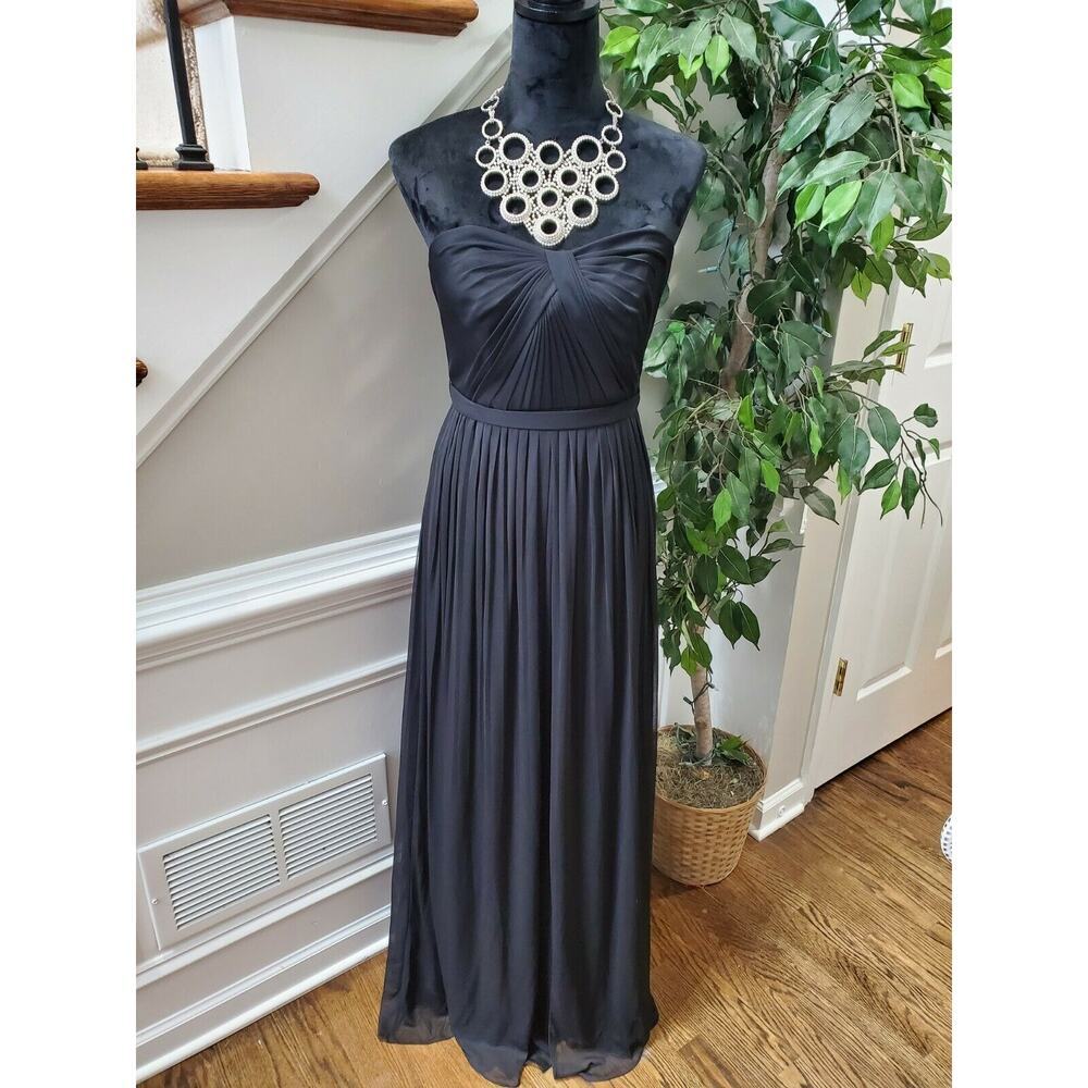 David's Bridal Women's Black 100% Polyester Off The Shoulder Long Maxi Dress 8